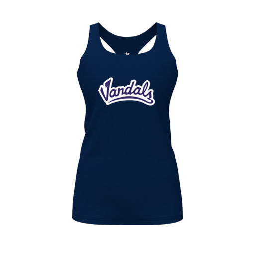 [CUS-DFW-RCBK-PER-NVY-FYS-LOGO1] Racerback Tank Top (Female Youth S, Navy, Logo 1)