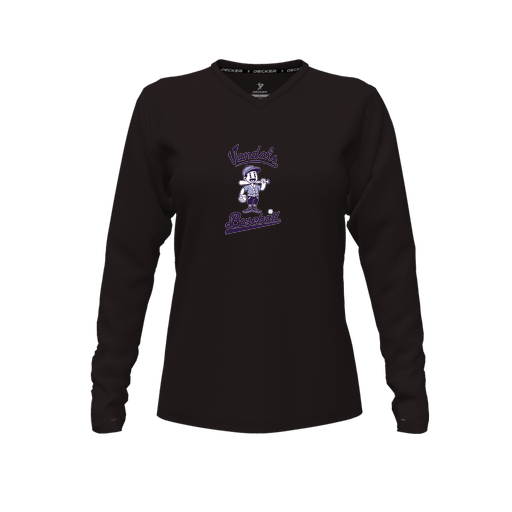 [FTLVCFBK-FYXS-LOGO3] Comfort T-Shirt (Female Youth XS, Black, V Neck, Logo 3, Long Sleeve)