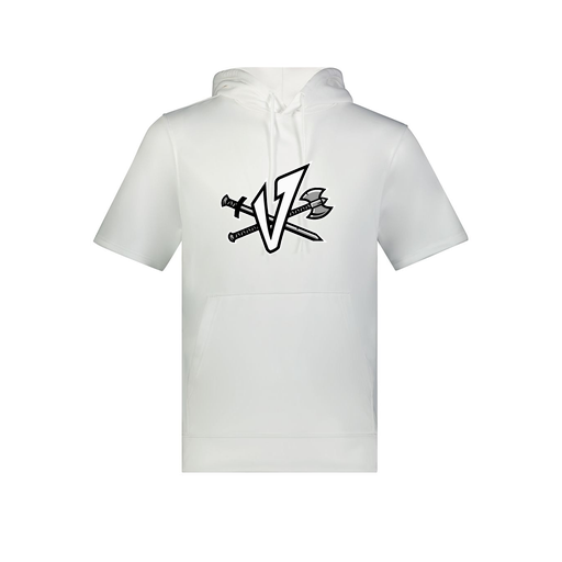 [6871.005.S-LOGO2] Men's Dri Fit Short Sleeve Hoodie (Adult S, White, Logo 2)
