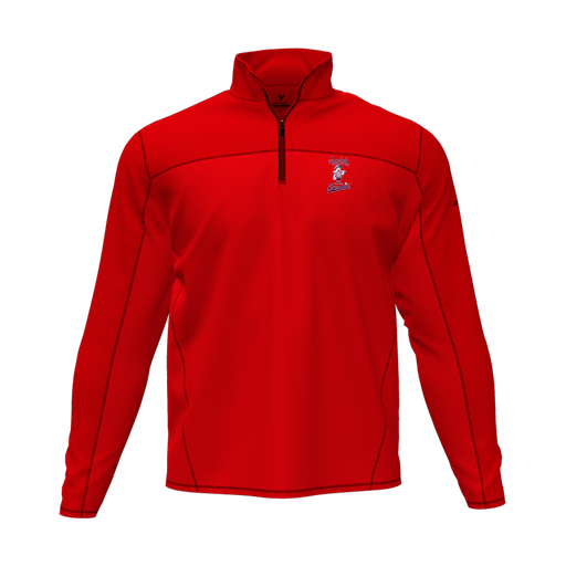 [CUS-DFW-QTRZ-PER-LSL-RED-AS-LOGO3] Quarter Zip Pullover (Adult S, Red, Logo 3)