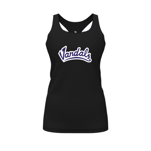 [CUS-DFW-RCBK-PER-BLK-FYS-LOGO1] Racerback Tank Top (Female Youth S, Black, Logo 1)