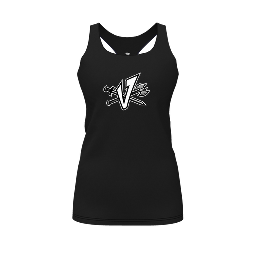 [CUS-DFW-RCBK-PER-BLK-FYS-LOGO2] Racerback Tank Top (Female Youth S, Black, Logo 2)