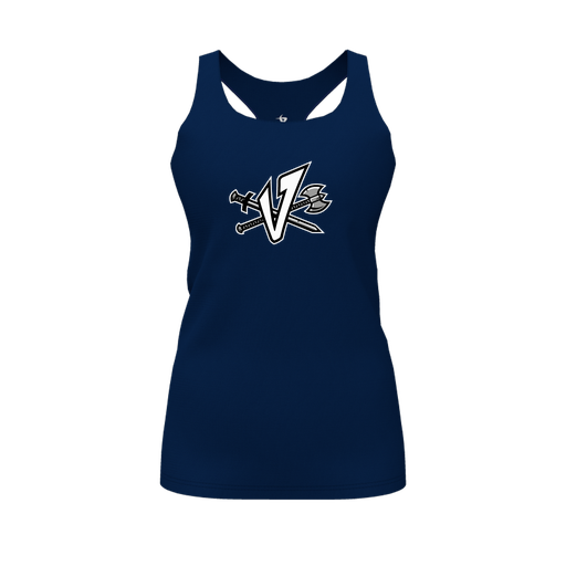 [CUS-DFW-RCBK-PER-NVY-FYS-LOGO2] Racerback Tank Top (Female Youth S, Navy, Logo 2)