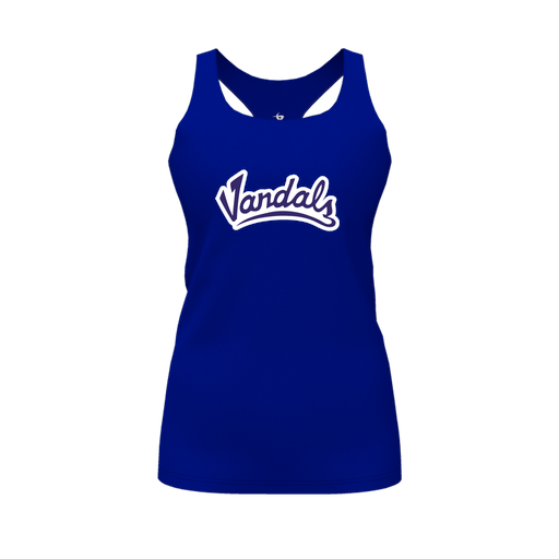 [CUS-DFW-RCBK-PER-RYL-FYS-LOGO1] Racerback Tank Top (Female Youth S, Royal, Logo 1)