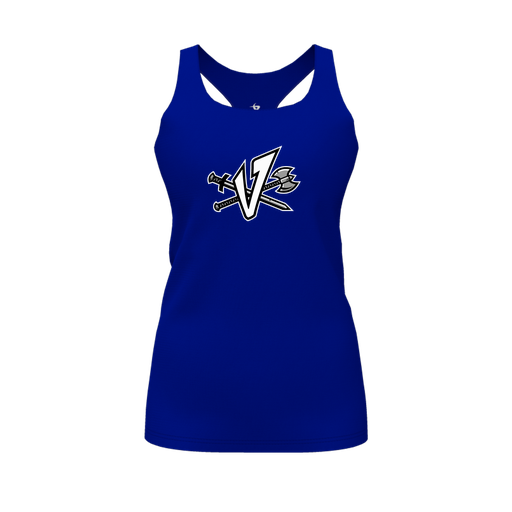 [CUS-DFW-RCBK-PER-RYL-FYS-LOGO2] Racerback Tank Top (Female Youth S, Royal, Logo 2)
