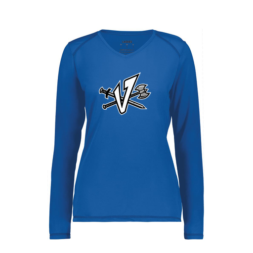 [6847.060.XS-LOGO2] Women's SoftTouch Long Sleeve (Female Adult XS, Royal, Logo 2)