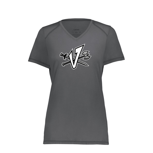[6844.98D.XS-LOGO2] Women's SoftTouch Short Sleeve (Female Adult XS, Gray, Logo 2)