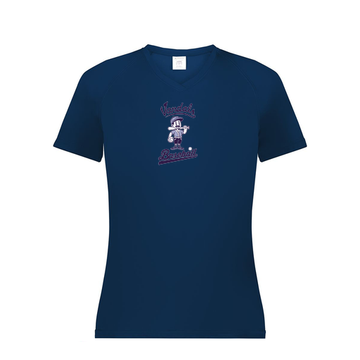 [2792.065.XS-LOGO3] Ladies Smooth Sport V-Neck T-Shirt (Female Adult XS, Navy, Logo 3)