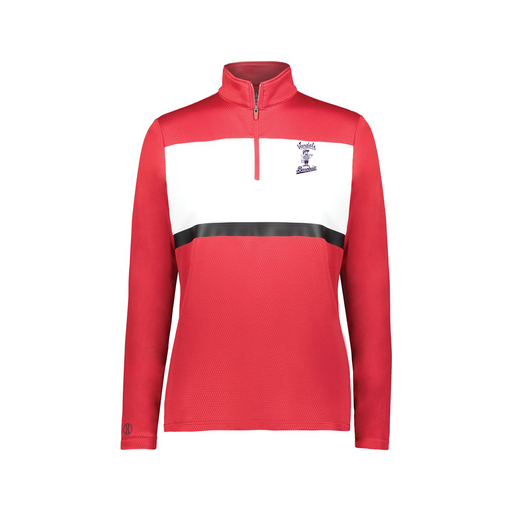 [222791.408.XS-LOGO3] Ladies Bold 1/4 Zip Pullover (Female Adult XS, Red, Logo 3)
