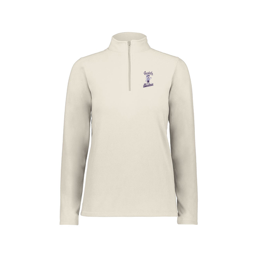 [6864.53T.XS-LOGO3] Ladies MicroFleece 1/4 Zip Pullover (Female Adult XS, White, Logo 3)