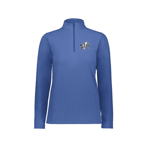 [6864.060.XS-LOGO2] Ladies MicroFleece 1/4 Zip Pullover (Female Adult XS, Royal, Logo 2)