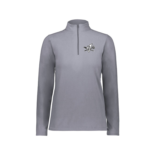 [6864.059.XS-LOGO2] Ladies MicroFleece 1/4 Zip Pullover (Female Adult XS, Gray, Logo 2)