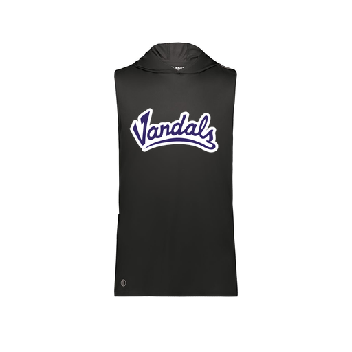 [222590.080.XS-LOGO1] Men's CoolDry Sleeveless Hoodie (Adult XS, Black, Logo 1)