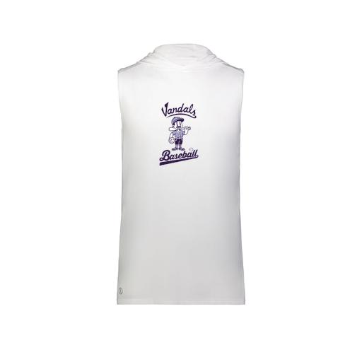 [222590.005.XS-LOGO3] Men's CoolDry Sleeveless Hoodie (Adult XS, White, Logo 3)