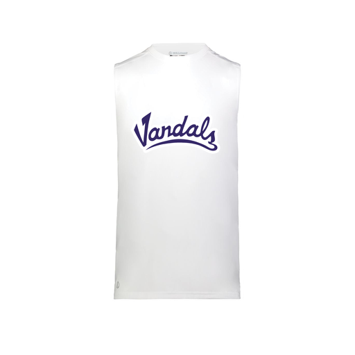 [222593.005.S-LOGO1] Men's CoolDry TankTop (Adult S, White, Logo 1)