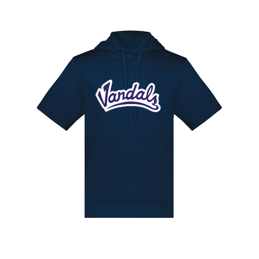 [6871.065.S-LOGO1] Men's Dri Fit Short Sleeve Hoodie (Adult S, Navy, Logo 1)