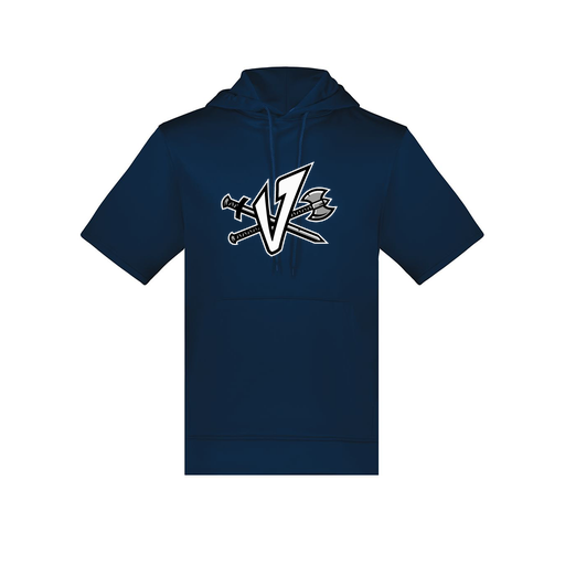 [6871.065.S-LOGO2] Men's Dri Fit Short Sleeve Hoodie (Adult S, Navy, Logo 2)