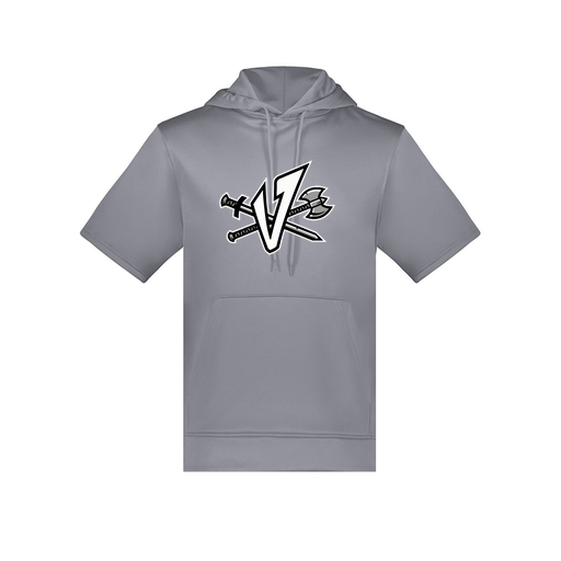[6871.059.S-LOGO2] Men's Dri Fit Short Sleeve Hoodie (Adult S, Gray, Logo 2)