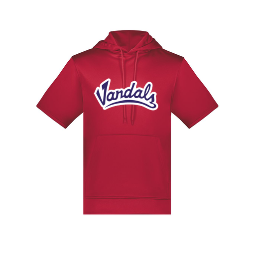 [6871.083.S-LOGO1] Men's Dri Fit Short Sleeve Hoodie (Adult S, Red, Logo 1)