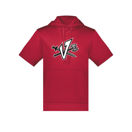 [6871.083.S-LOGO2] Men's Dri Fit Short Sleeve Hoodie (Adult S, Red, Logo 2)
