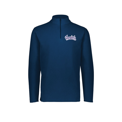 [6863.065.XS-LOGO1] Men's MicroFleece 1/4 Zip Pullover (Adult XS, Navy, Logo 1)
