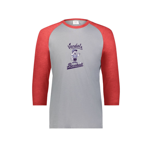 [6880.27V.S-LOGO3] Youth Vintage 3/4 T-Shirt (Youth S, Red, Logo 3)
