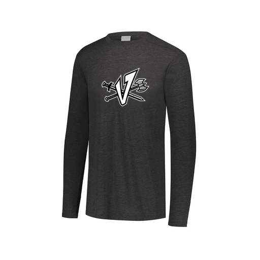 [FTLCUBBK-AXS-LOGO2] Decker Men's Tri-Blend T-Shirt - Long Sleeve (Adult XS, Black, Logo 2)