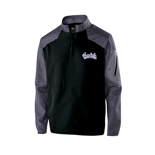 [229155.H05.XS-LOGO1] Men's Raider LS Pullover (Adult XS, Black, Logo 1)