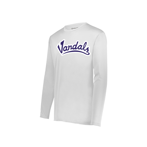 [222823.005.S-LOGO1] Youth LS Smooth Sport Shirt (Youth S, White, Logo 1)