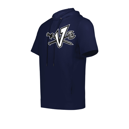 [222605.065.S-LOGO2] YOUTH VENTURA SOFT KNIT SHORT SLEEVE HOODIE (Youth S, Navy, Logo 2)