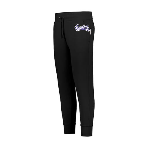 [222799.080.XS-LOGO1] LADIES VENTURA SOFT KNIT JOGGER (Female Adult XS, Black, Logo 1)