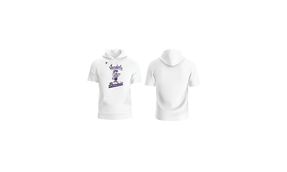 Arkansas Vandals Baseball - White Hooded Shirt
